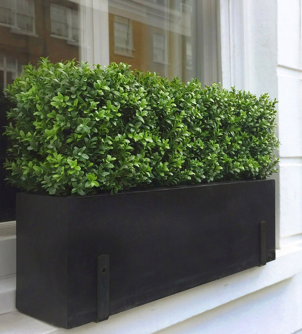 483 fake landscapes classic rectangular buxus hedge in 90cm planter